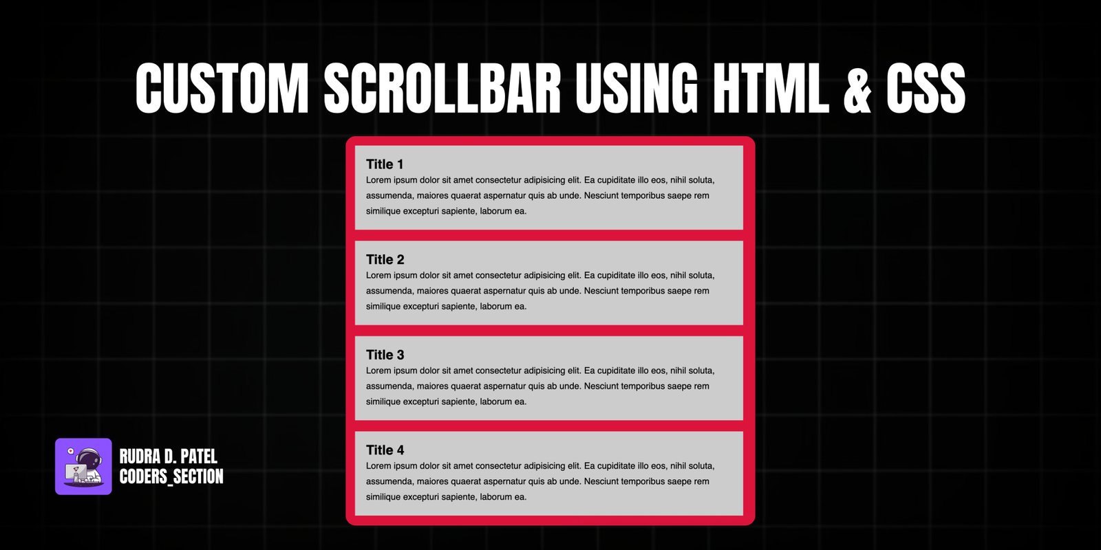 Custom Scrollbar | Coders_Section